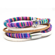 My Tribe by Sea Ranch Jewelry Bracelets Swarovski Star of David Wrap Bracelet - Pink and Purple