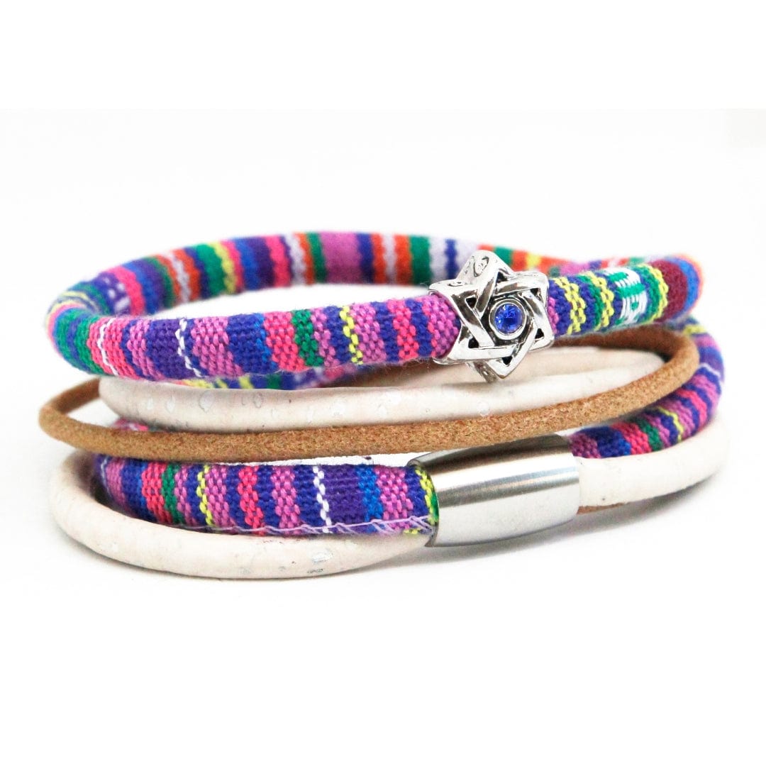 My Tribe by Sea Ranch Jewelry - Swarovski Star of David Wrap Bracelet - Pink and Purple - ModernTribe