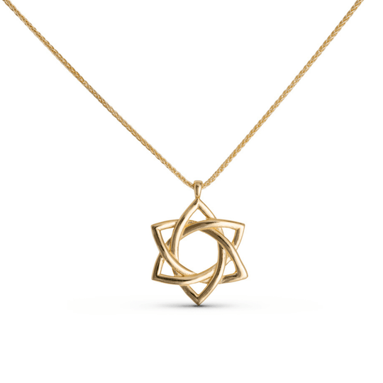 Star of David Swirl Necklace by Israel Museum - 14k Gold