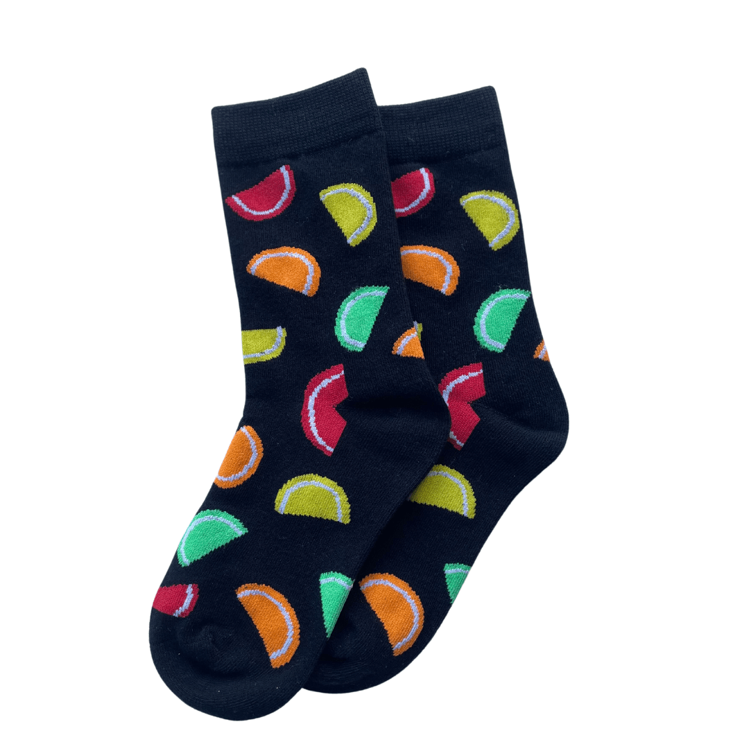 Bagels & Sox Socks One Size: Kids (Ages 4 - 8) Purim Jelly Fruit Socks - Kids