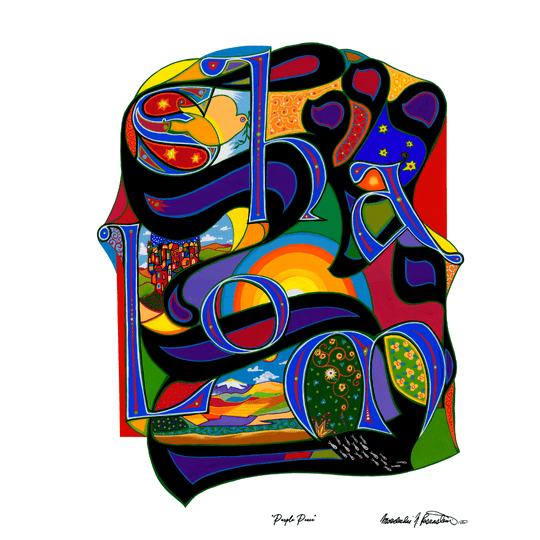 Purple Peace Print by Mordechai Rosenstein