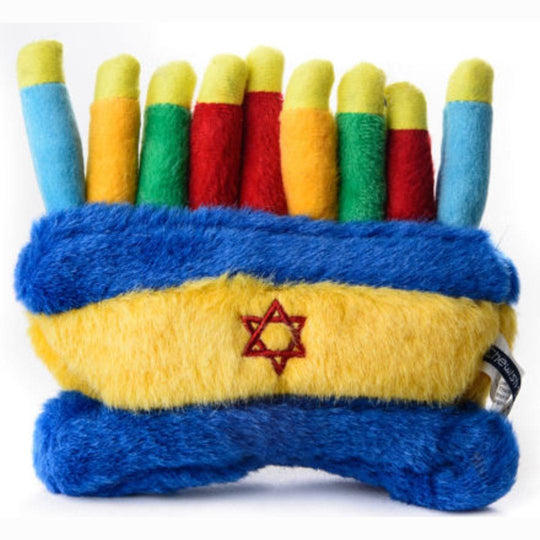 Rainbow Menorah Dog Play Toy