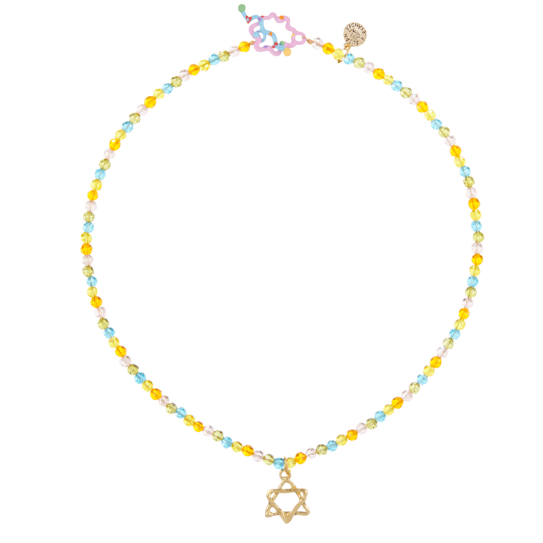 Susan Alexandra Necklaces Crystalline/18" Star of David Prayer Necklace by Susan Alexandra - Crystalline, 18" Chain