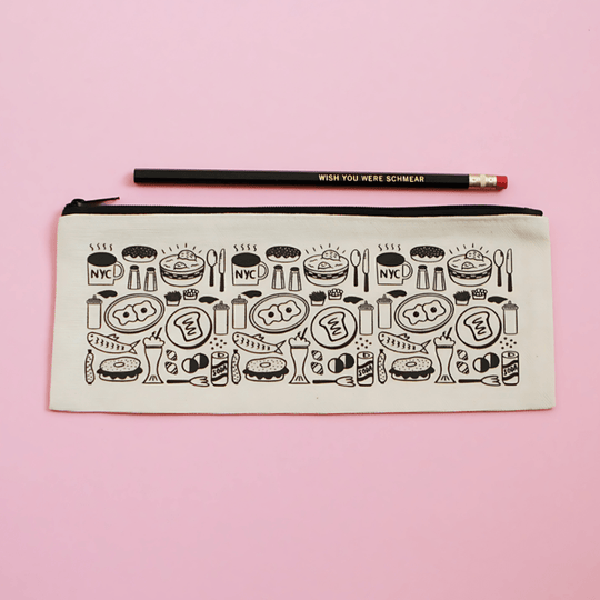 Wish You Were Schmear Pencil Case and Pencils