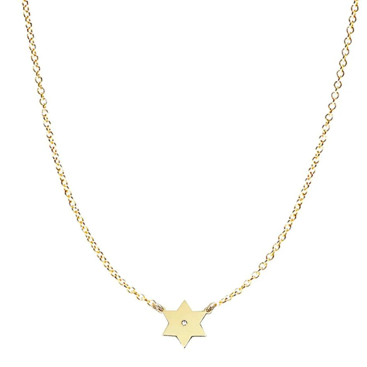 Miriam Merenfeld Jewelry - Golda Star of David Diamond Necklace - Gold - Plated - ModernTribe