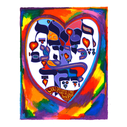 Hearts Print by Mordechai Rosenstein