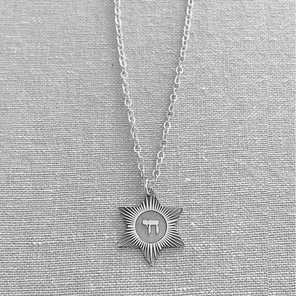 Miriam Merenfeld Jewelry - Sterling Silver Chai Star of David Necklace by Miriam Merenfeld - 26" - ModernTribe