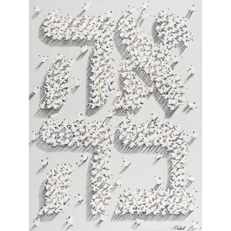 Hulbert Waldroup - Hebrew Love Signed Canvas Giclée Print by Hulbert Waldroup - White - ModernTribe