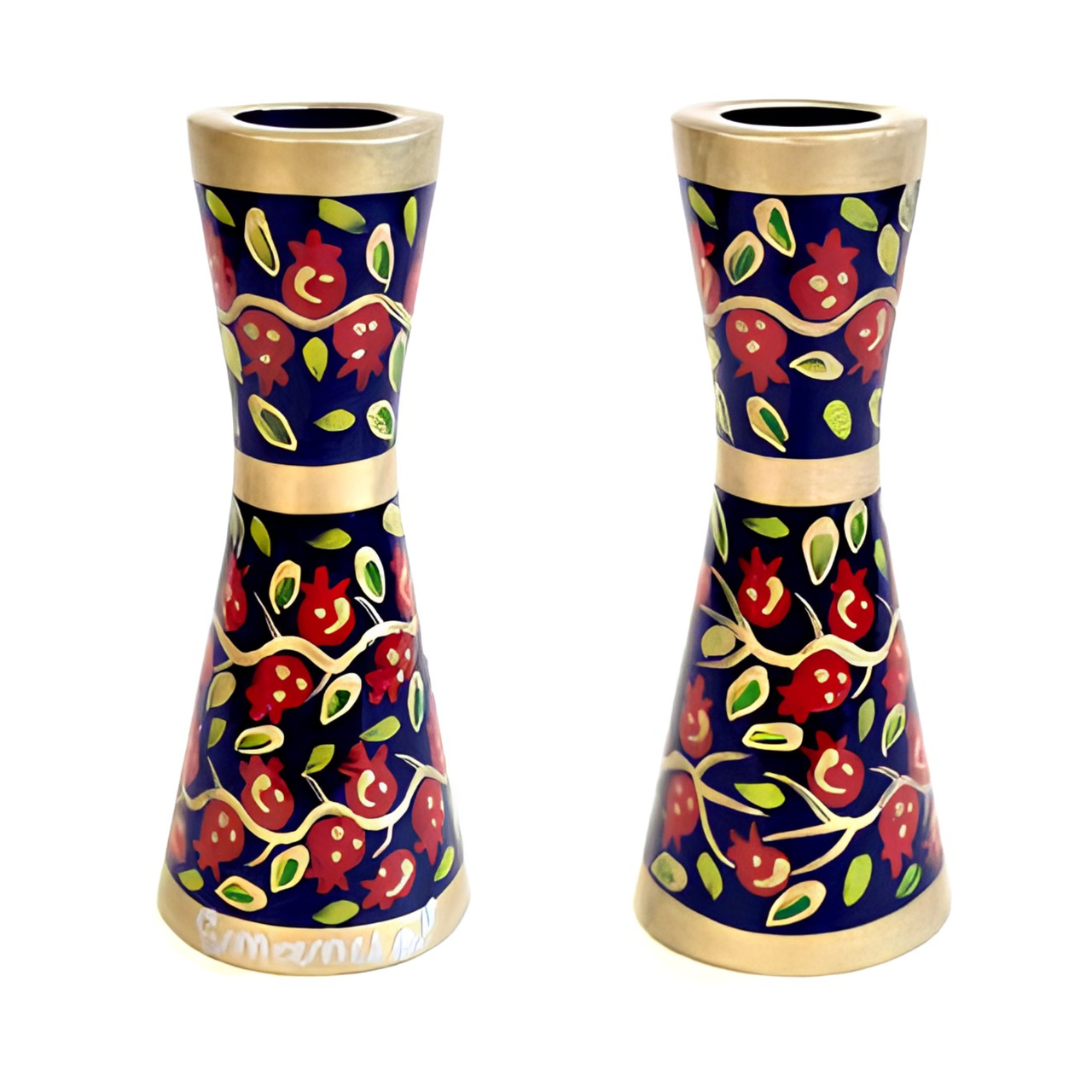 Yair Emanuel - Mini Painted Colorful Pomegranate Candlesticks by Yair Emanuel - ModernTribe