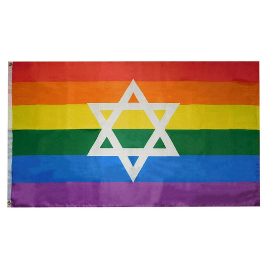 Huge Rainbow Star of David Pride Flag