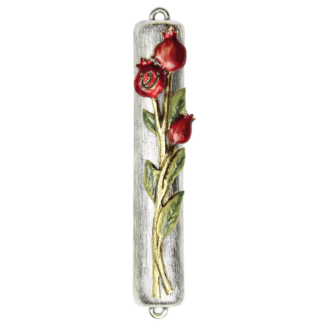 Quest Collection Mezuzahs Hand-Painted Pomegranate Mezuzah