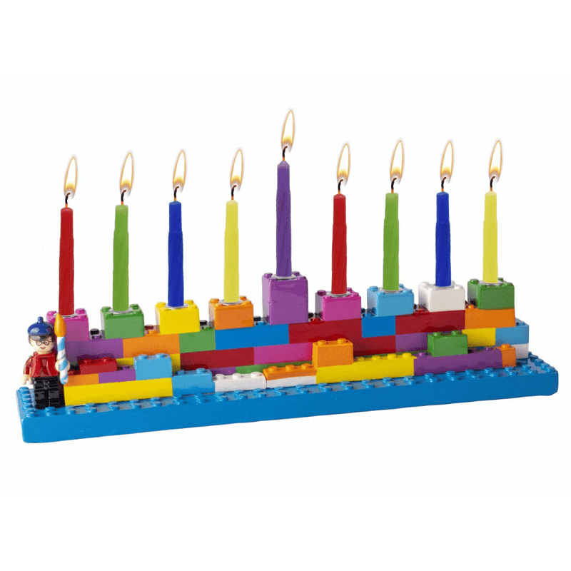 Ner Mitzvah - Hand - Painted Brick Menorah - ModernTribe