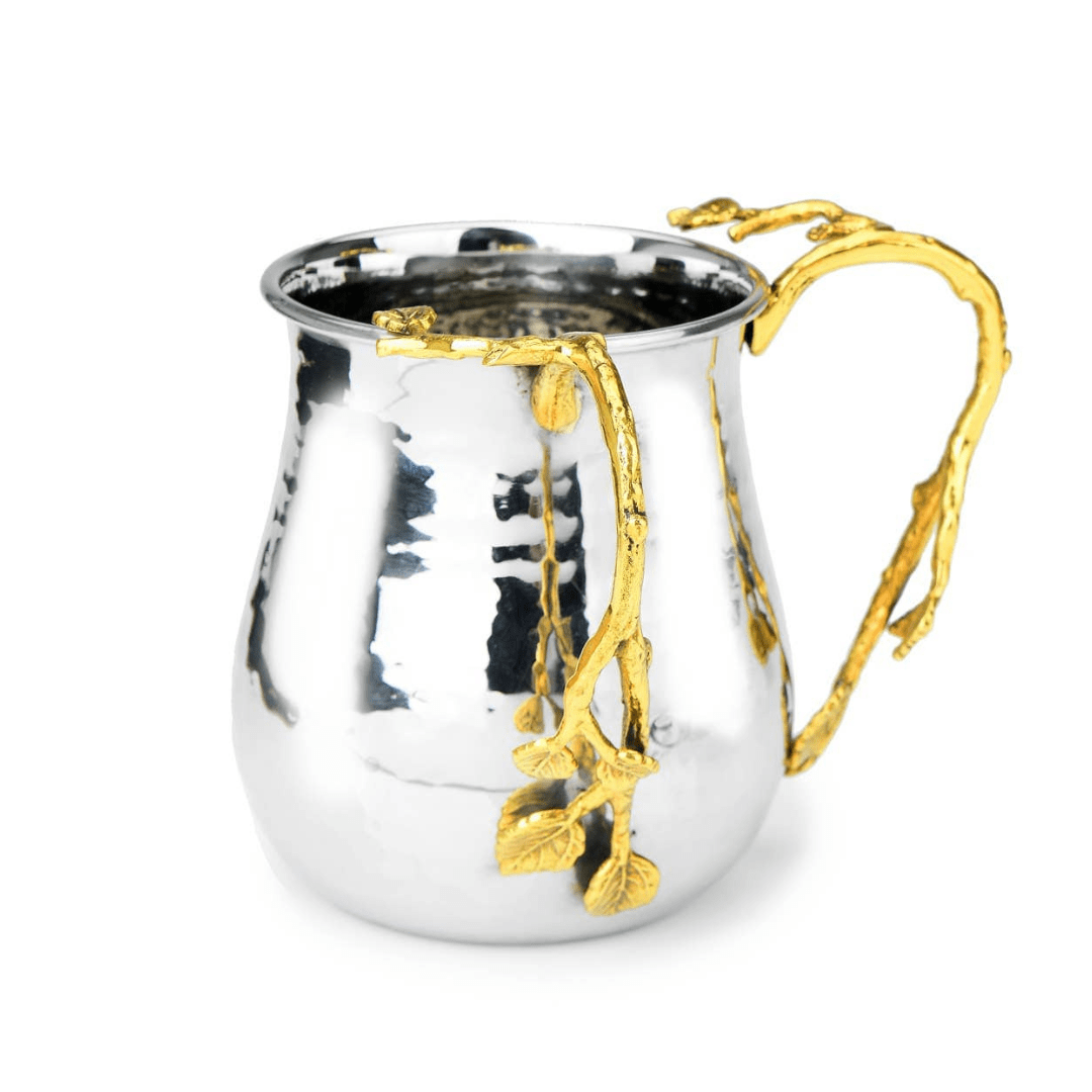 Classic Touch Decor - Wash Cup with Leaf Design - Two Tone - ModernTribe
