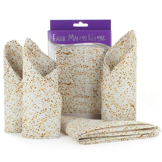 Fabric Matzah Printed Napkins - Set of 4