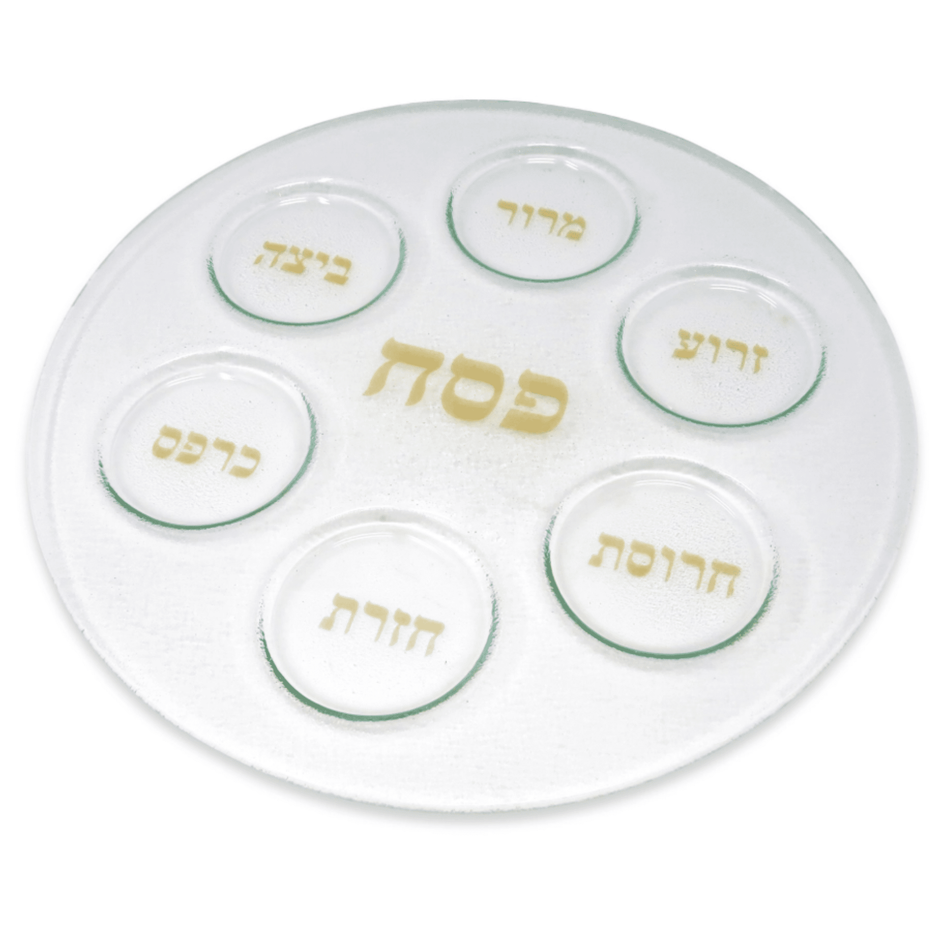 Classic Touch Decor - Gold Script Glass Seder Plate - ModernTribe