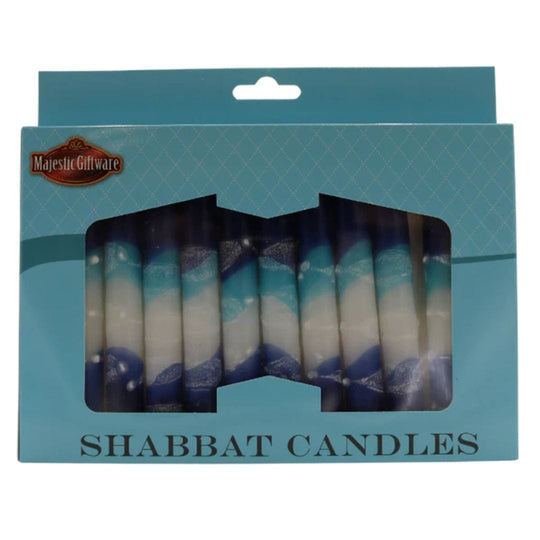 Glacier Blue Shabbat Candles - 12 Pack