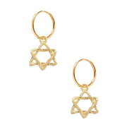 Susan Alexandra Earrings Huggie Hoops by Susan Alexandra - Star of David