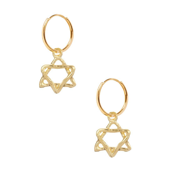 Huggie Hoops by Susan Alexandra - Star of David