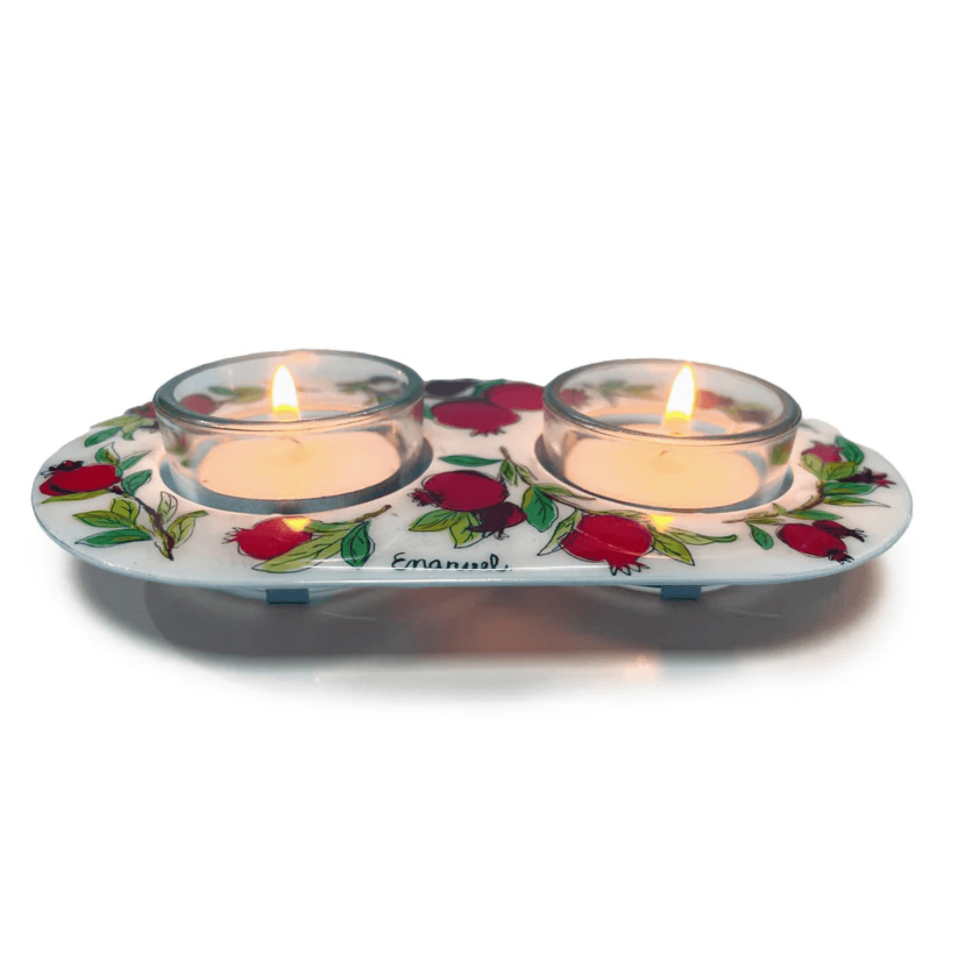Yair Emanuel Candlesticks Pomegranate Tea Light Candle Holder by Yair Emanuel