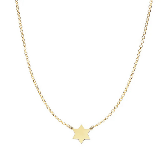 Golda Star of David Necklace by Miriam Merenfeld - (Sterling Silver or Gold-Plated)