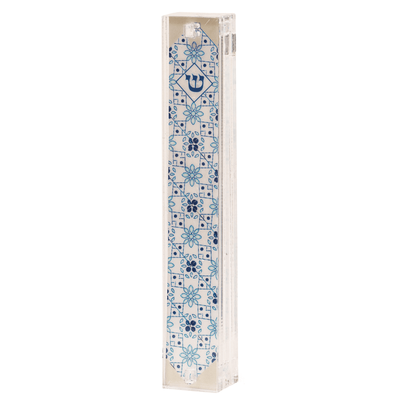 Israel Museum - Blue Floral Mezuzah by Israel Museum - ModernTribe