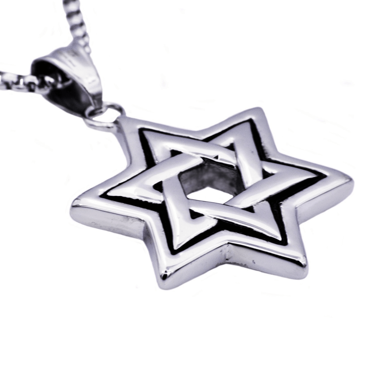 Blackjack Mens Jewelry - Men's Stainless Steel Star of David Necklace - ModernTribe