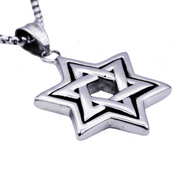 Blackjack Mens Jewelry Necklaces Men's Stainless Steel Star of David Necklace