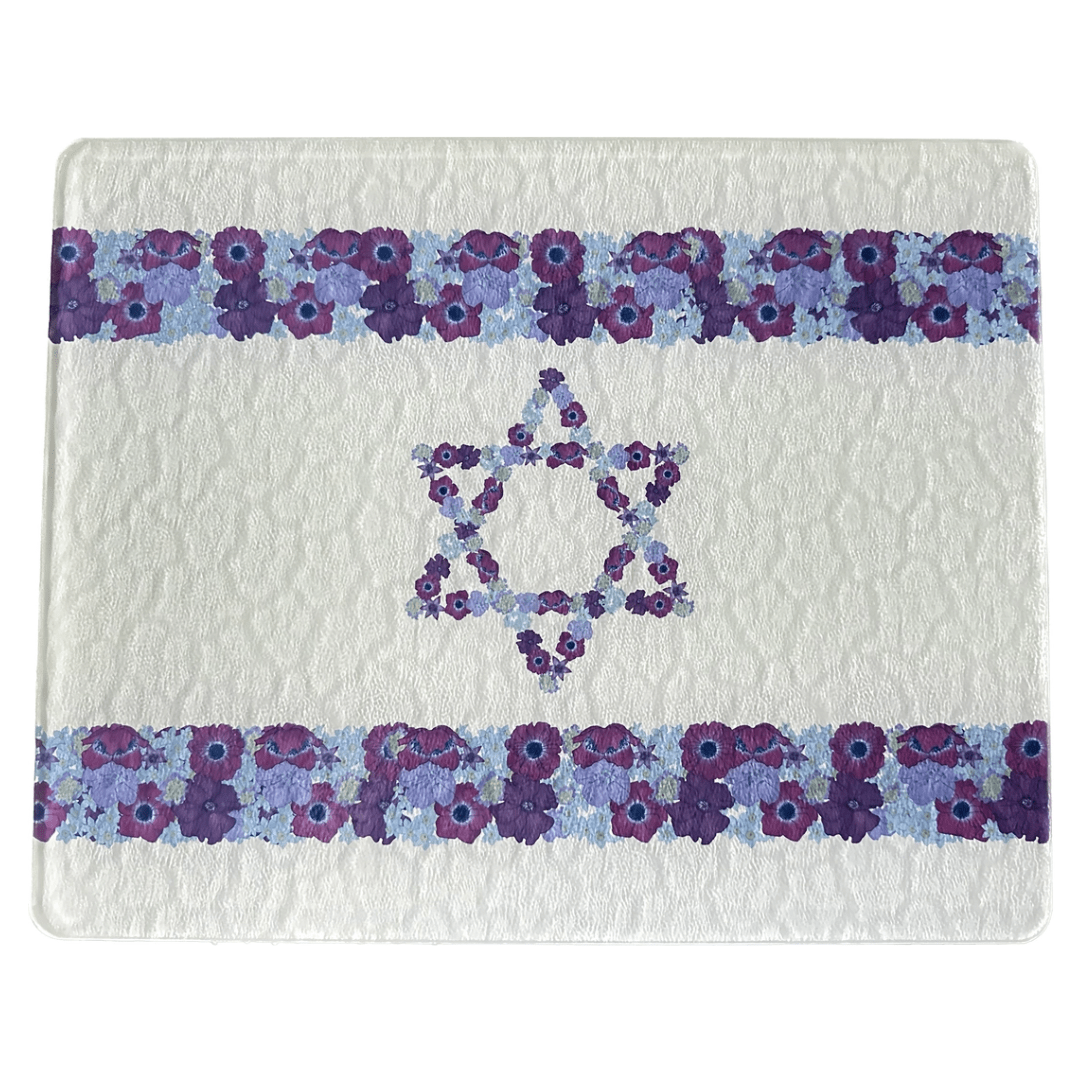 Mrs. Meshugga Challah Boards Israel Floral Flag Challah Board