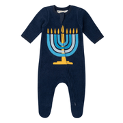 Monica + Andy Onesies Menorah Fleece Zip One-Piece by Monica + Andy - (Sizes 0 - 24M)