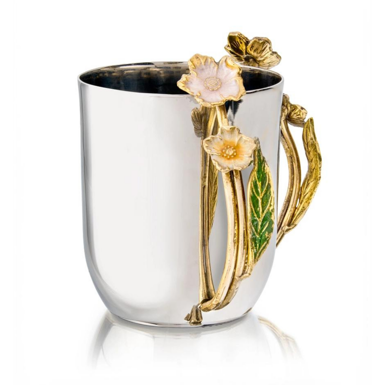 Godinger Washing Cups Hellebore Handle Floral Wash Cup