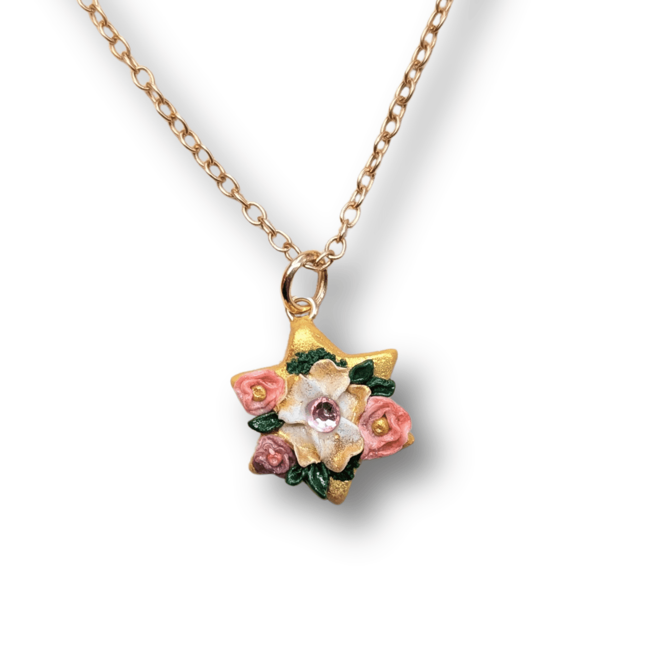 Edie's Art Shop - Nisan Floral Star of David Necklace - ModernTribe