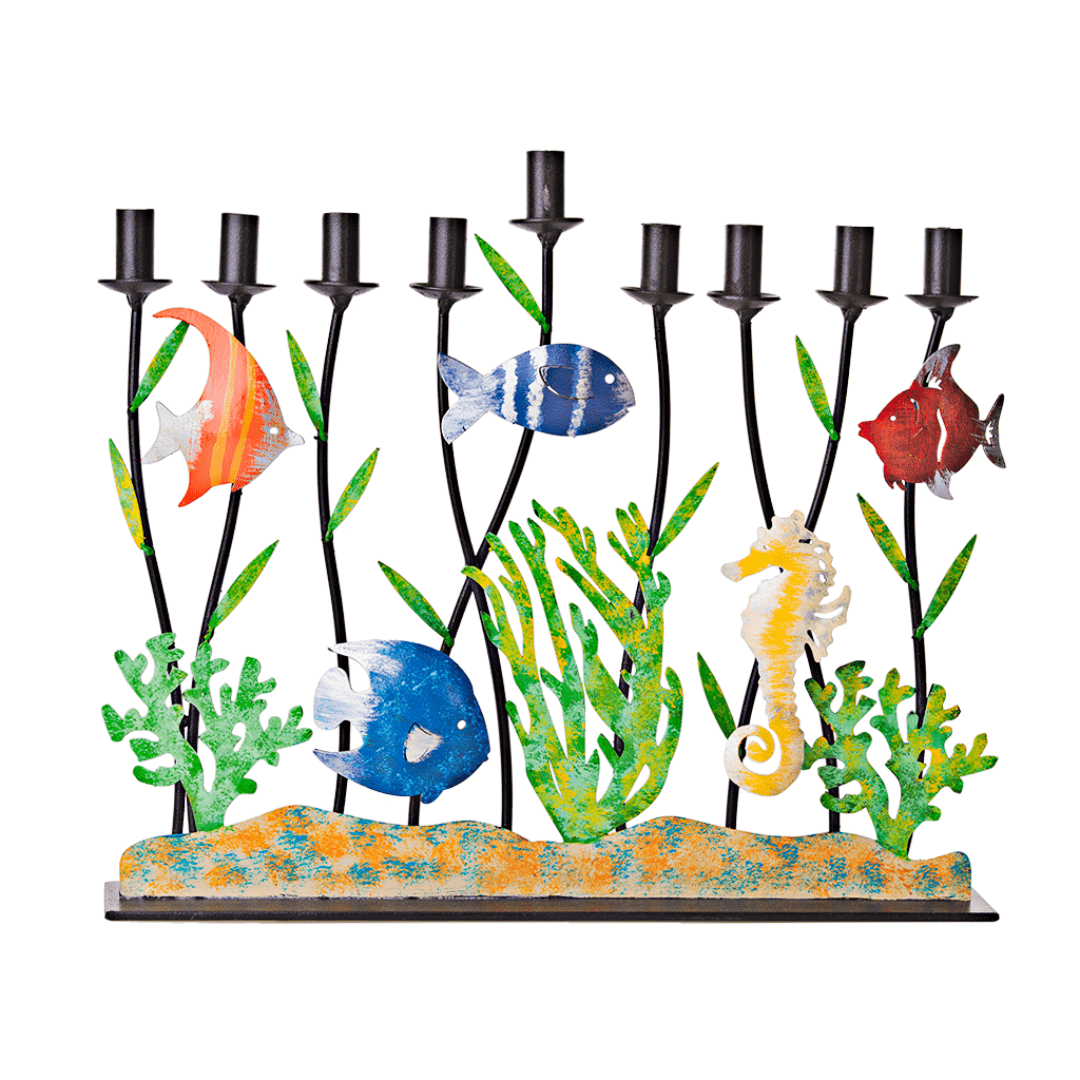 Copa Judaica Menorahs Underwater Wonderland Metal Menorah