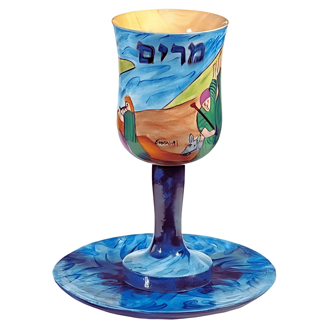 Yair Emanuel Kiddush Cups Hand-Painted Miriam's Kiddush Cup by Yair Emanuel