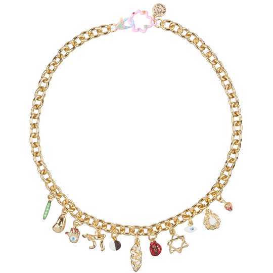 Jewish Gilt Necklace by Susan Alexandra - Bronze