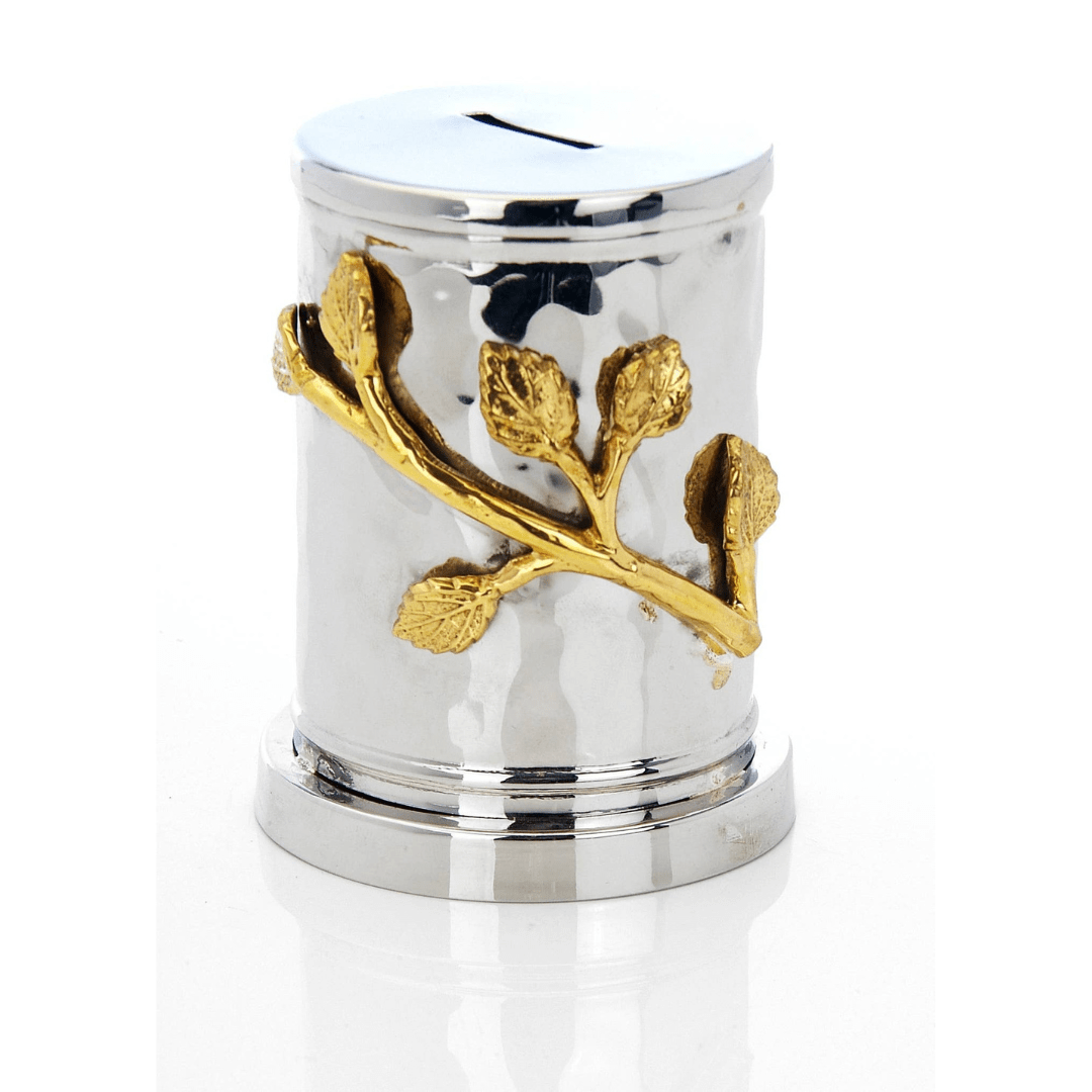 Classic Touch Decor Tzedakah Boxes Gold Leaf Tzedakah Box