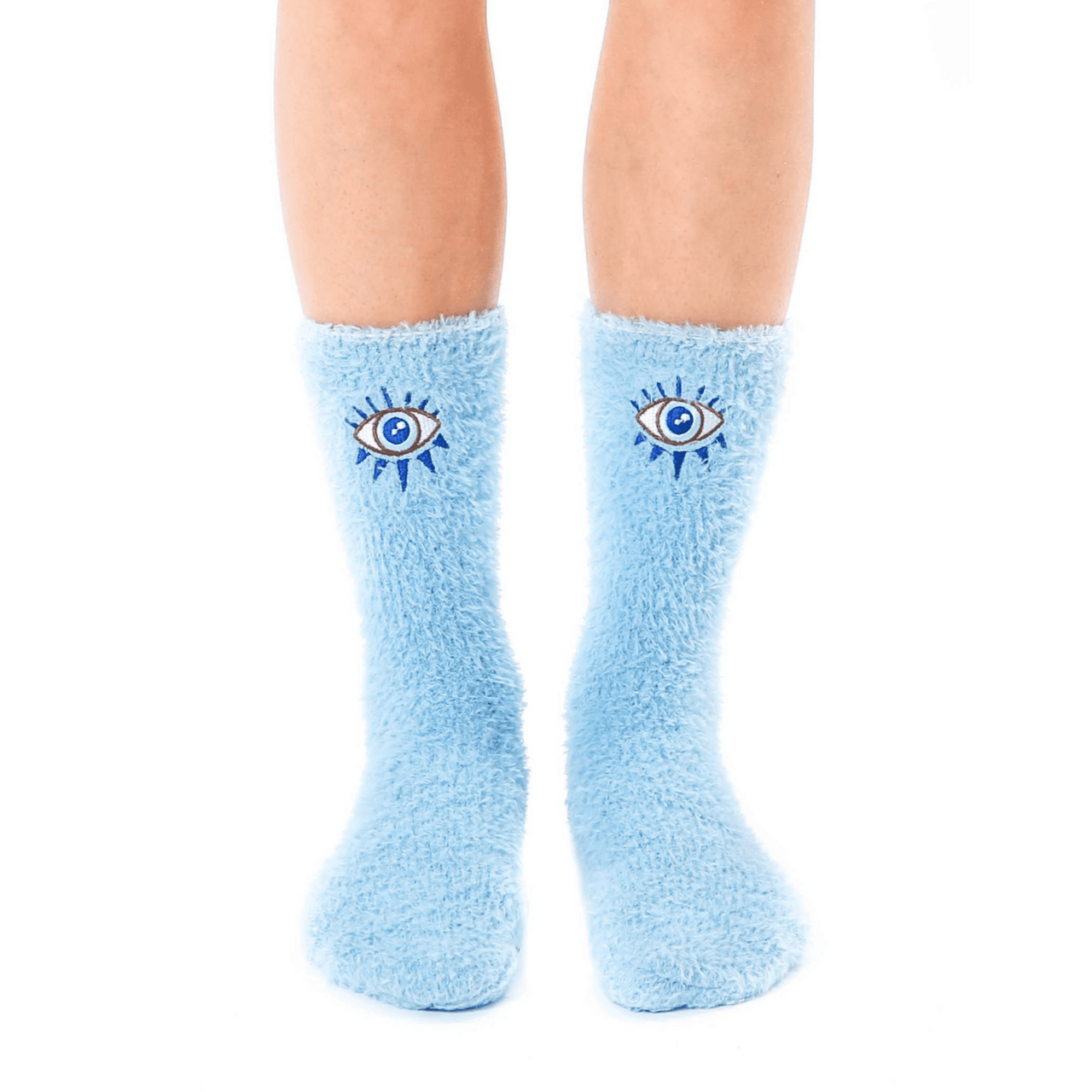Living Royal - Protective Evil Eyes Fuzzy Crew Socks - ModernTribe