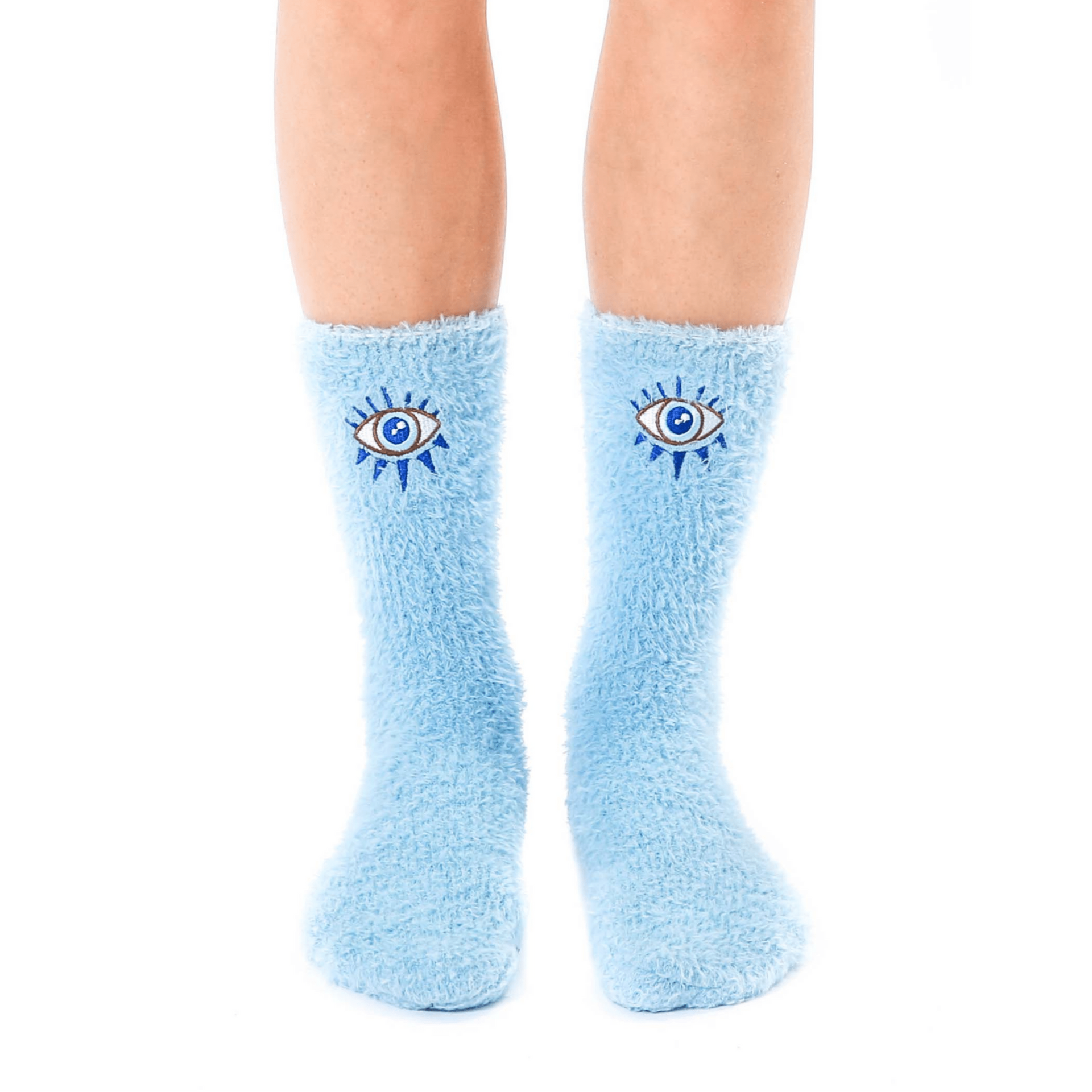 Living Royal Socks Protective Evil Eyes Fuzzy Crew Socks