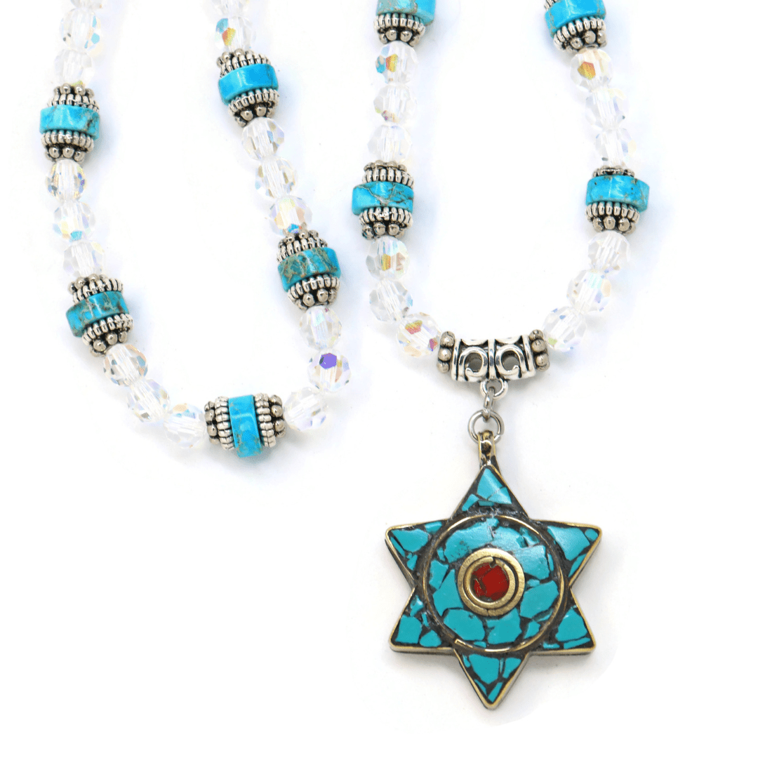 My Tribe by Sea Ranch Jewelry - Jasper and Crystal Star of David Necklace - ModernTribe