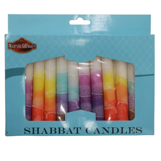 Hues of Dawn and Sunset Shabbat Candles - 12 Pack