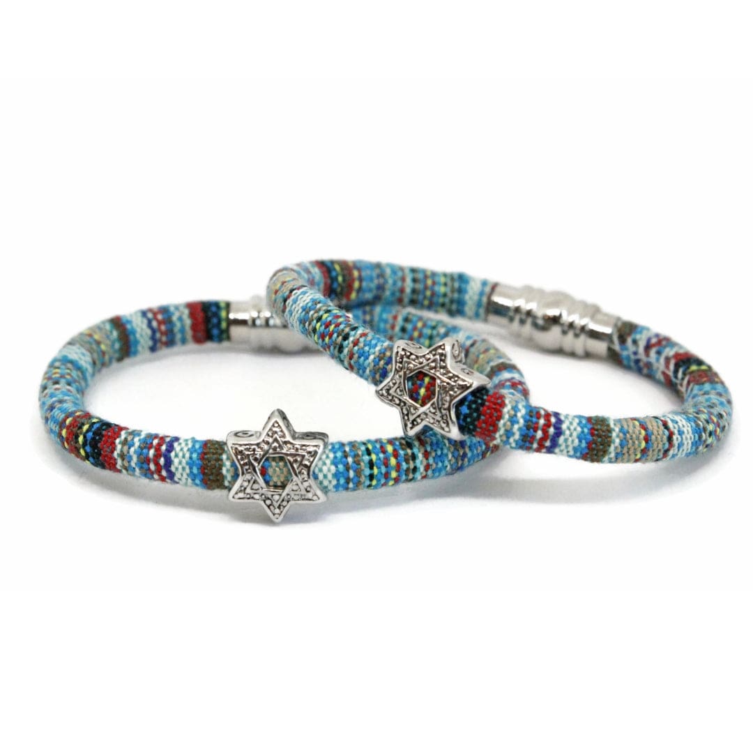 My Tribe by Sea Ranch Jewelry - Hollow Star of David Beaded Cotton Bracelet - Blue - ModernTribe