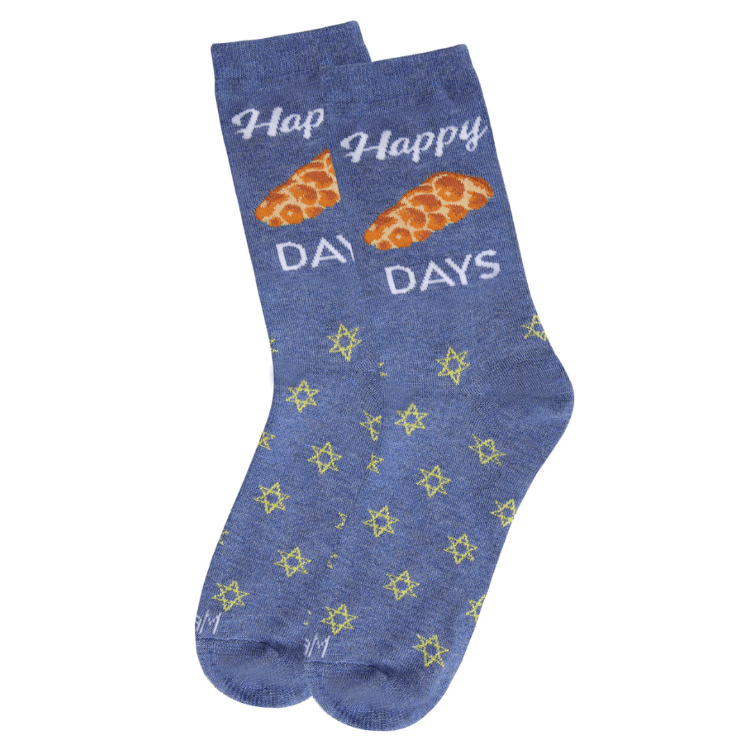 MeMoi - Happy Challah Days Adults Crew Socks - ModernTribe