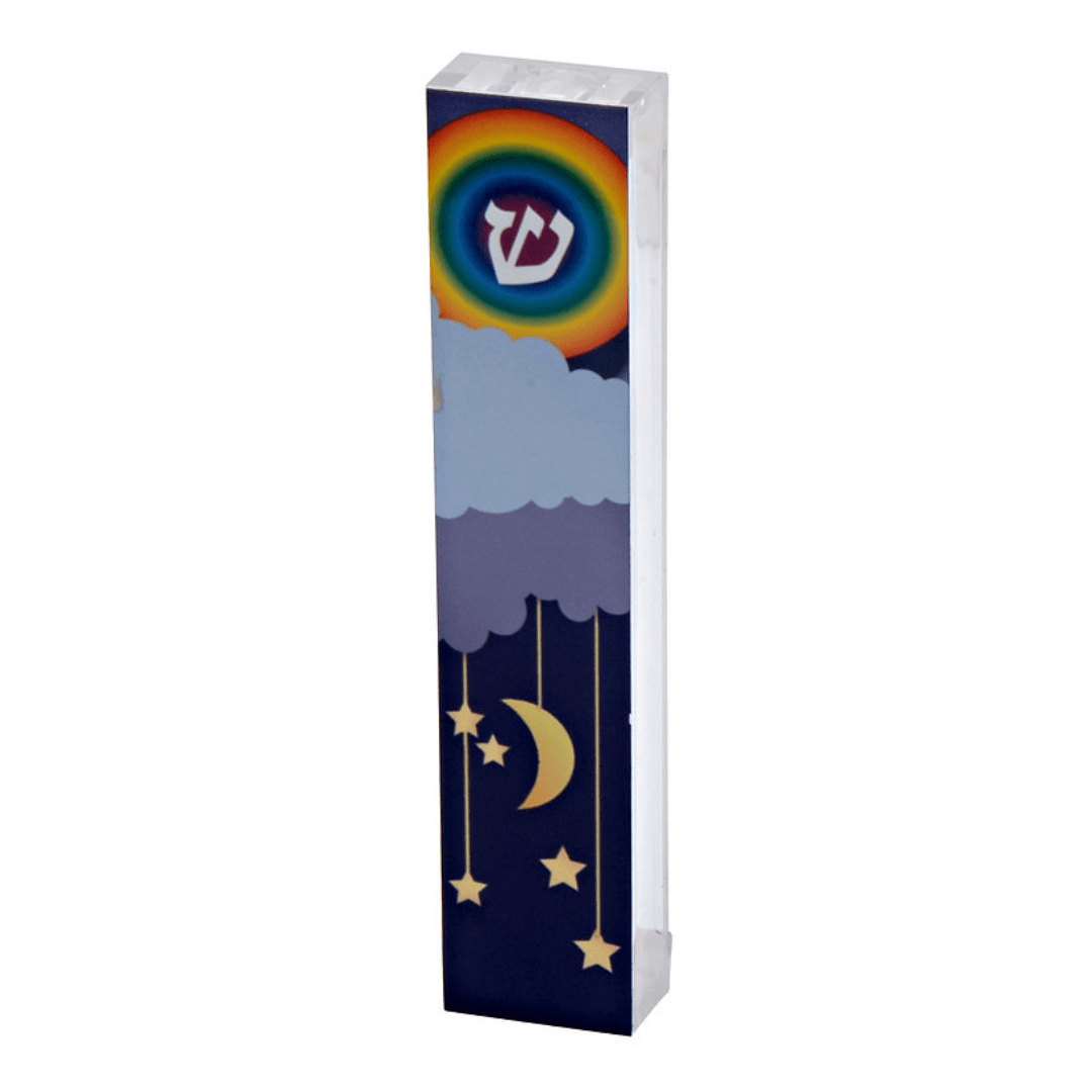 Dorit Judaica Mezuzahs Dreamy Night Rainbow Mezuzah