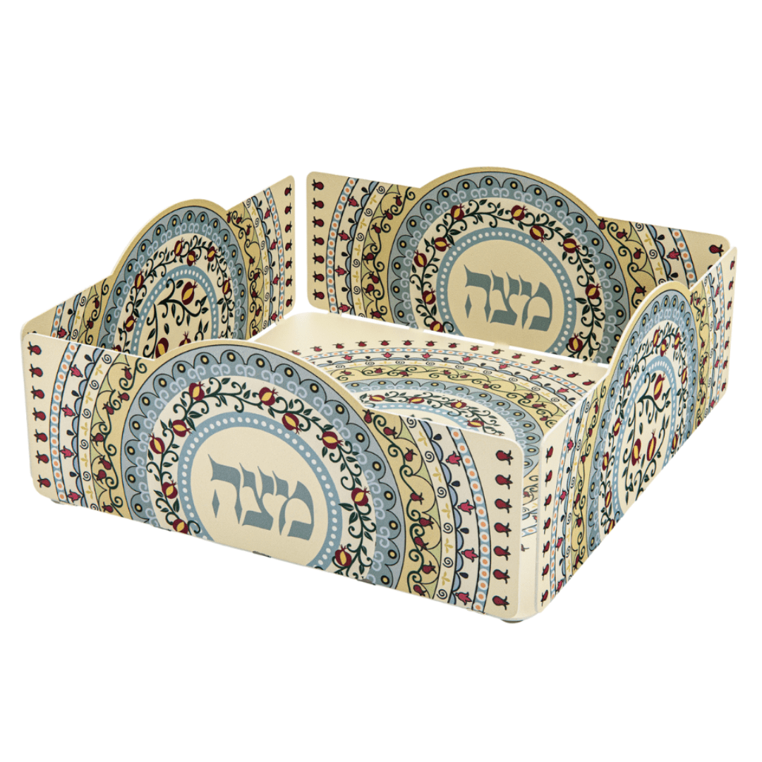 Dorit Judaica Matzah Plates Pomegranate Vine Matzah Tray