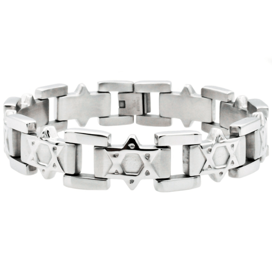 Men's Stainless Steel Star of David Bracelet