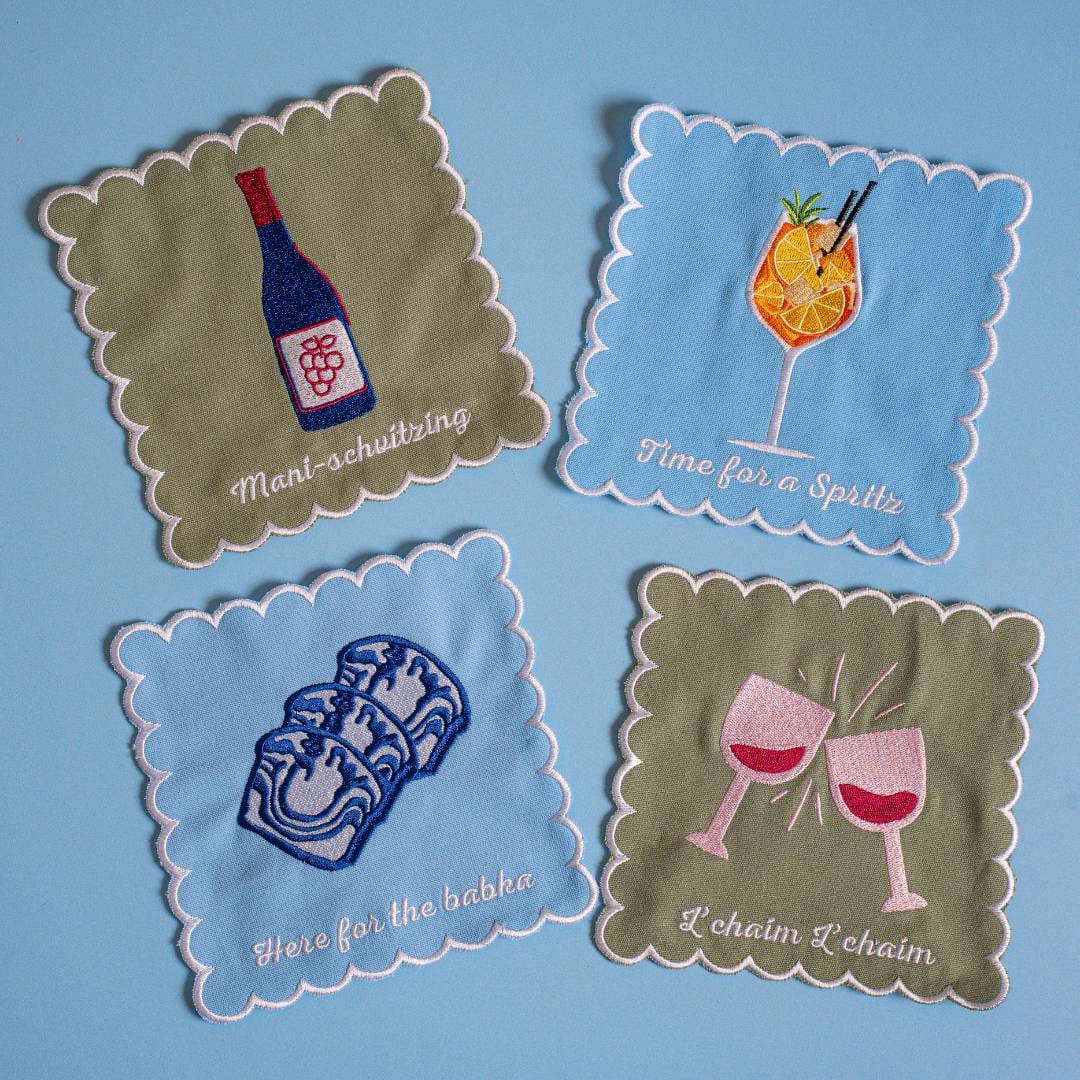 The Nosh Table Napkins L'Chaim Cocktail Napkins - Set of 4