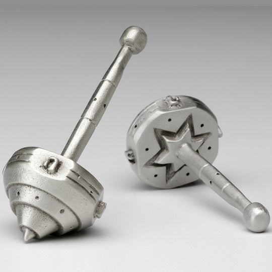 Contemporary Pewter Dreidel by Emily Rosenfeld