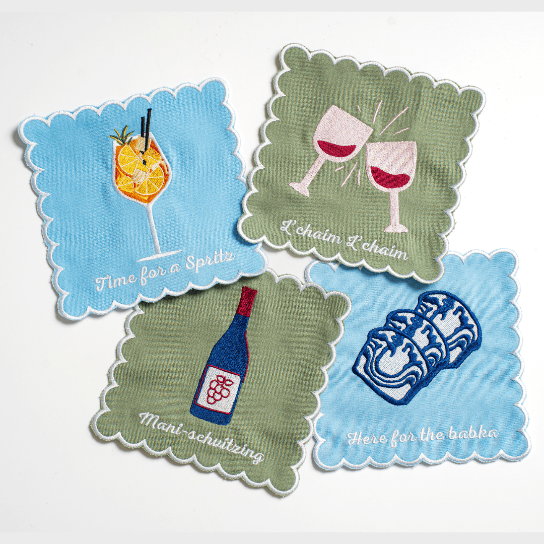 The Nosh Table Napkins L'Chaim Cocktail Napkins - Set of 4