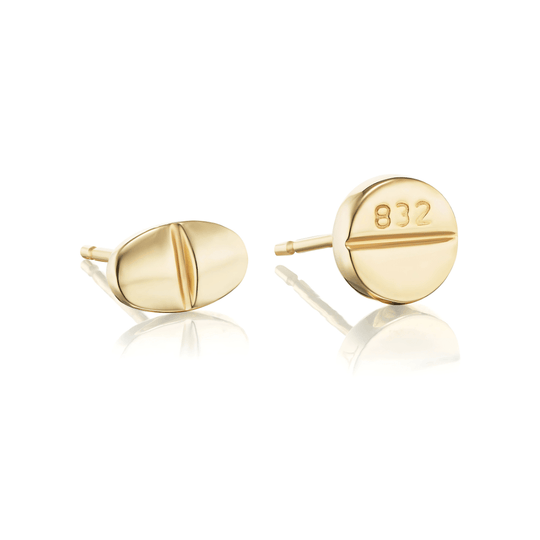 Benzo Stud Earrings by Mad Fine - 14k Solid Gold
