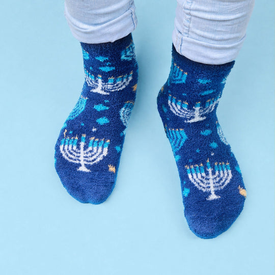 Menorah Kids Cozy Slipper Socks - (Sizes 11-1)