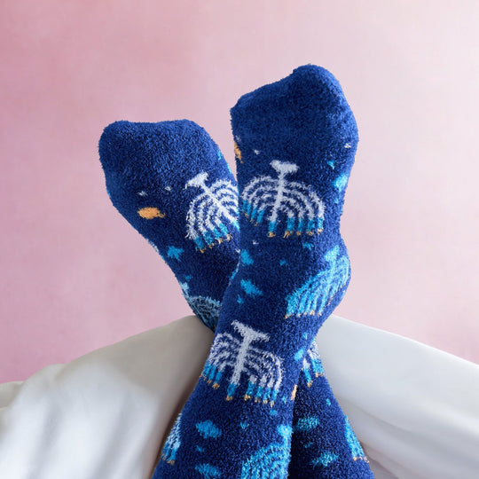 Menorah Youth Cozy Slipper Socks - (Sizes 1-5)